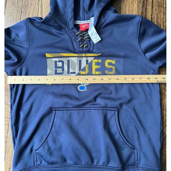 Reebok St Louis Blues Hoodie Kids Hoodie Faceoff Collection Size 14/16 - Picture 4 of 6